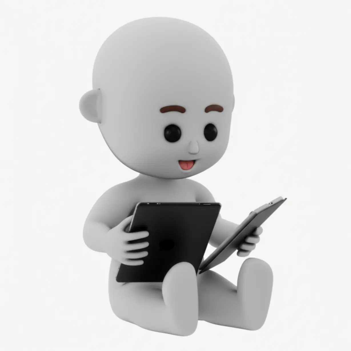 전자책과-종이책-중에서-선택하거나-둘-다-즐겁게-읽는-귀여운-3D-캐릭터-이미지