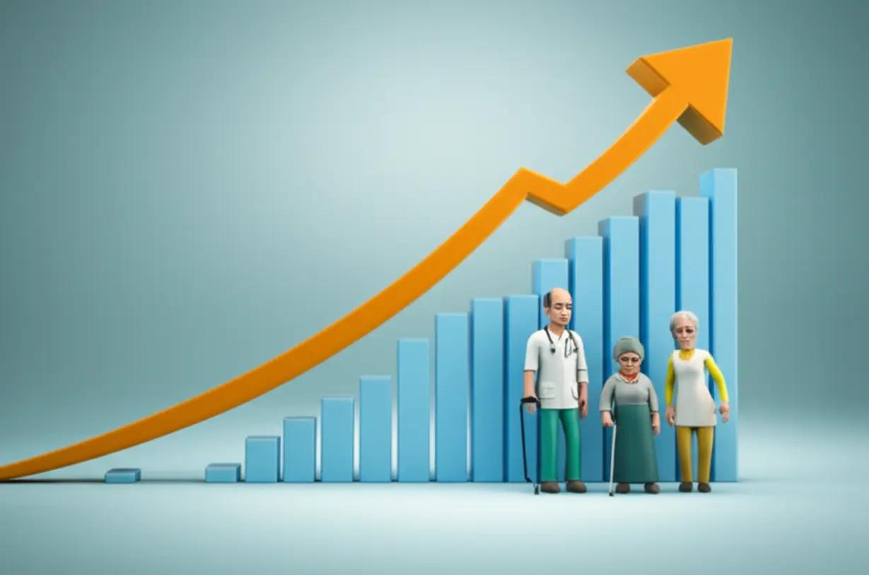 A-graphic-showing-increasing-healthcare-needs-for-the-elderly.