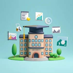 Cute-3D-image-of-Dongguk-University-and-floating-charts