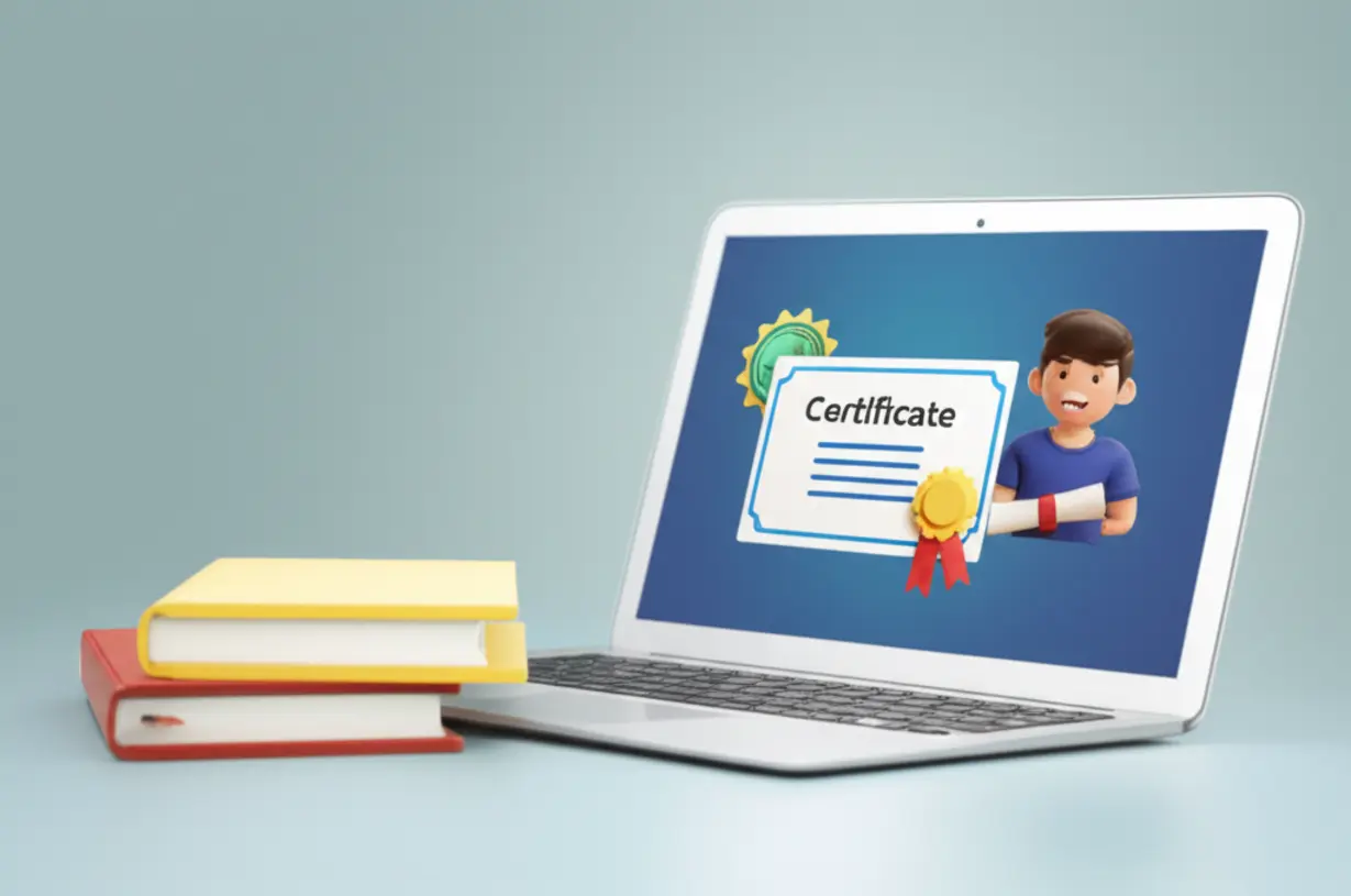 Cute-3D-illustration-showing-someone-celebrating-getting-a-certificate-and-looking-forward-to-a-new-career.