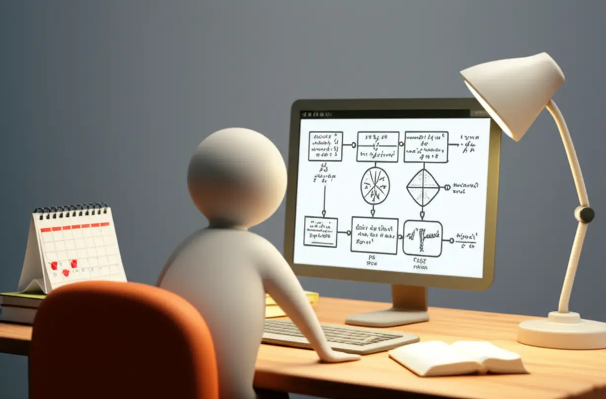 Cute-3D-cartoon-character-studying-with-books-and-computer