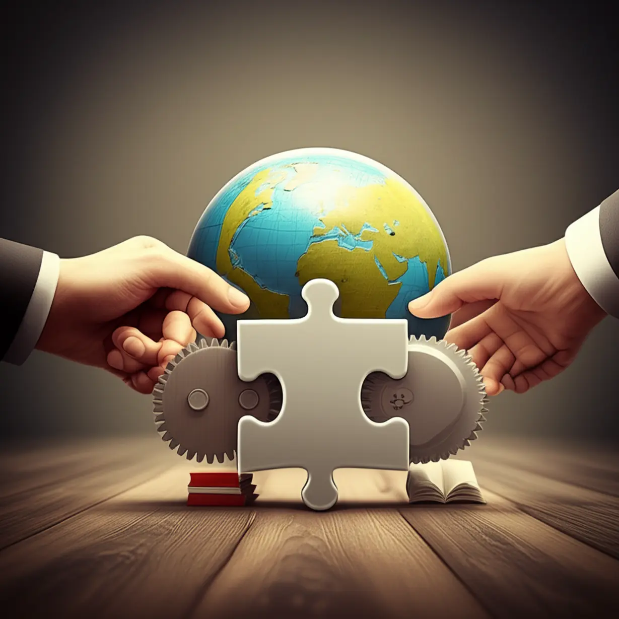 다양한-삶의-측면을-나타내는-배경-속에서-중요한-중심-조각이-강조된-3D-이미지