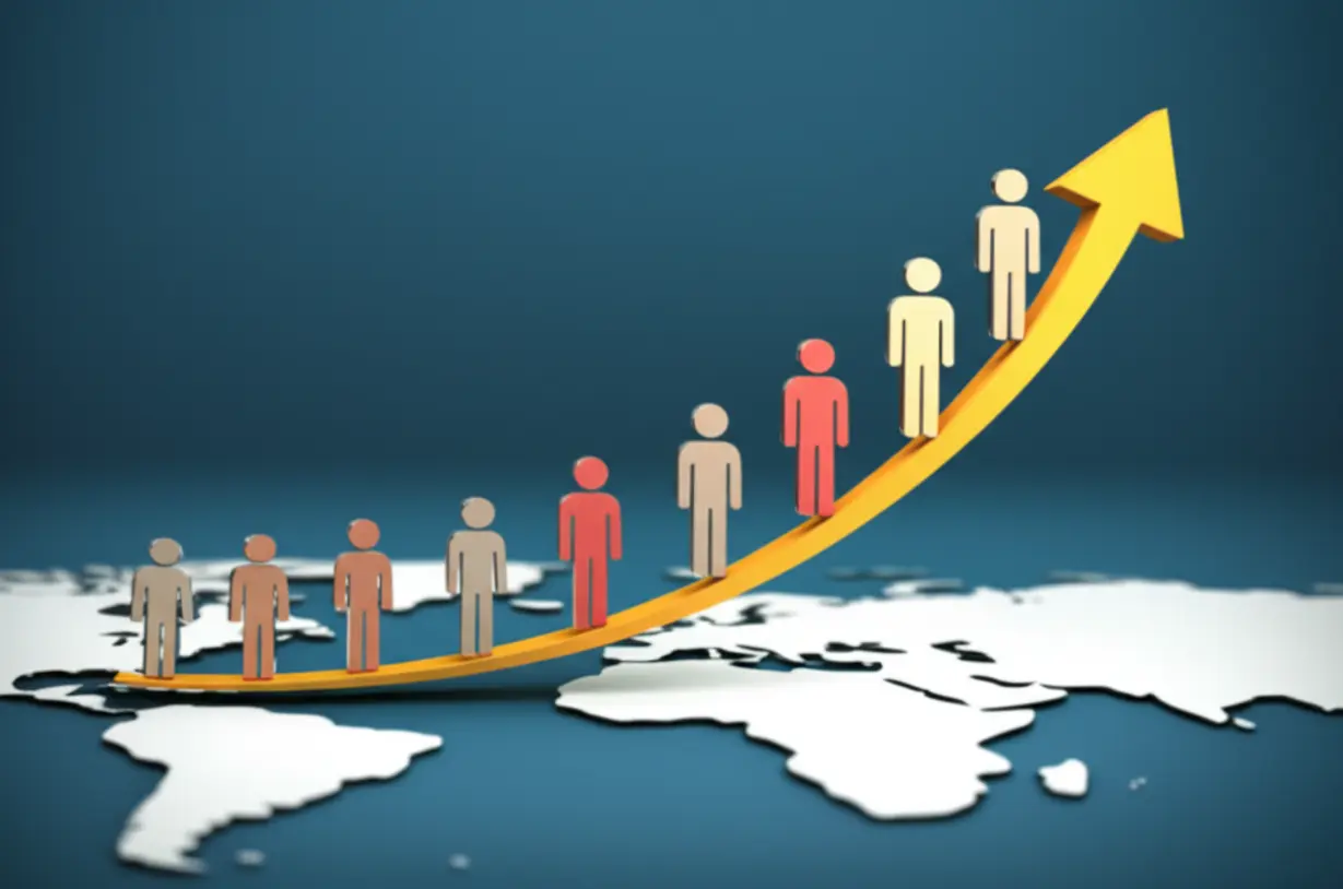 Cute-3D-graph-showing-projected-global-population-increase.
