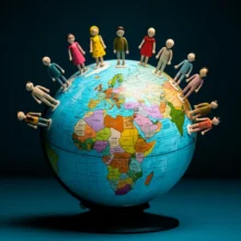 Cute-3D-rendering-of-a-globe-showing-population-distribution-across-countries.