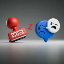 Two-icons-side-by-side:-one-for-cancelling-a-document-and-one-for-scolding,-representing-revoke-and-rebuke.