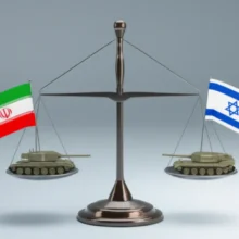 Comparison-of-Iran-and-Israel-military-strength-based-on-GFP-data-shown-on-a-scale-with-flags-and-military-icons.