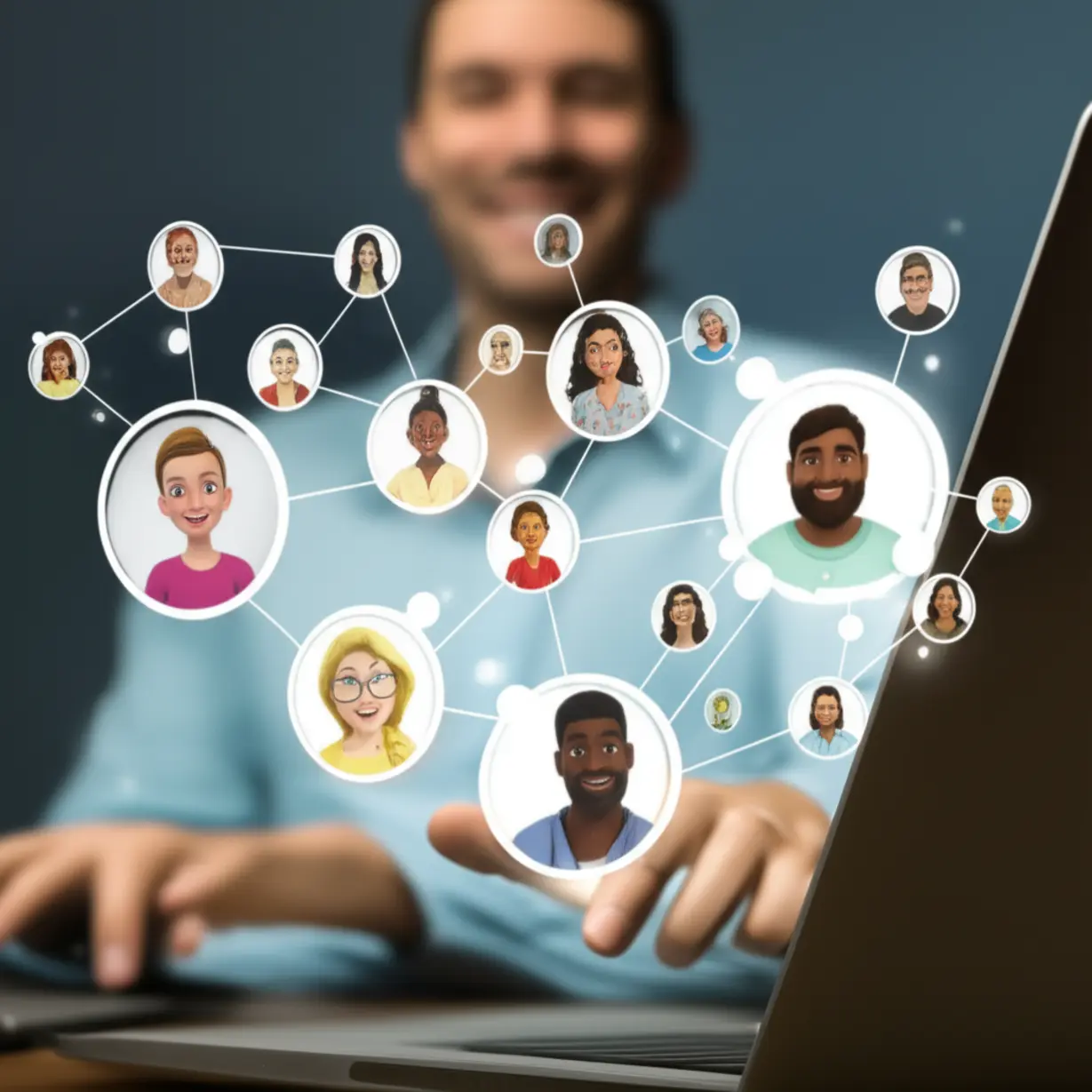 다양한-성인-학습자들이-온라인-커뮤니티에서-서로-소통하고-격려하며-영어-공부하는-모습의-3D-이미지