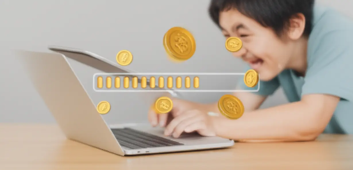 영어-공부-진행도와-포인트가-쌓이는-모습을-귀여운-3D-캐릭터와-함께-표현한-이미지