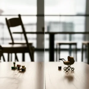 A-stylized-image-showing-a-subtle-boundary-between-a-quiet-adult-space-and-an-area-representing-children-and-families,-symbolizing-the-No-Kids-Zone-debate.
