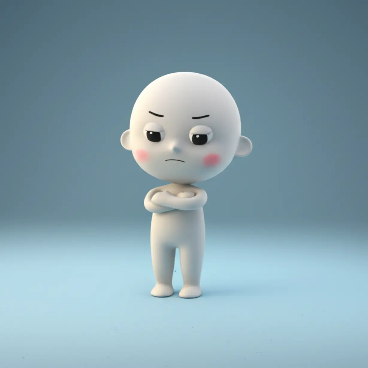 팔짱을-끼고-고개를-젓는-3D-캐릭터,-강한-거절-표현