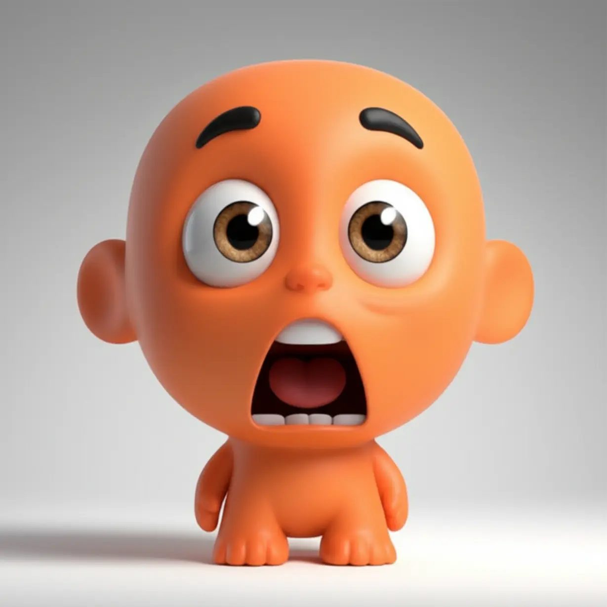 눈이-커지고-입이-벌어진-3D-캐릭터,-놀람-표현