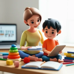 돌봄교사-자격증-온라인-학습과-취업을-상징하는-따뜻한-이미지