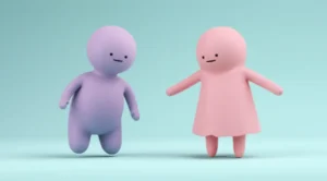 성향-테스트-결과의-두-가지-특성을-나타내는-귀여운-3D-이미지