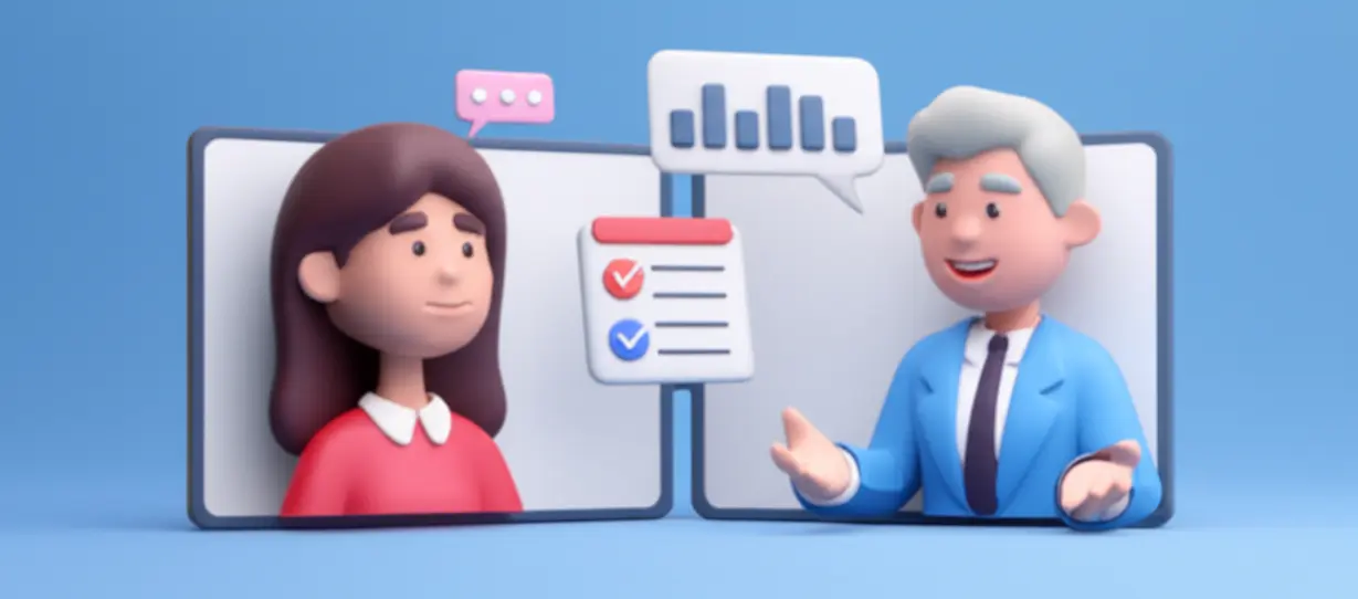 성인-학습자가-온라인-강사와-대화하며-개인화된-피드백을-받는-모습의-3D-이미지