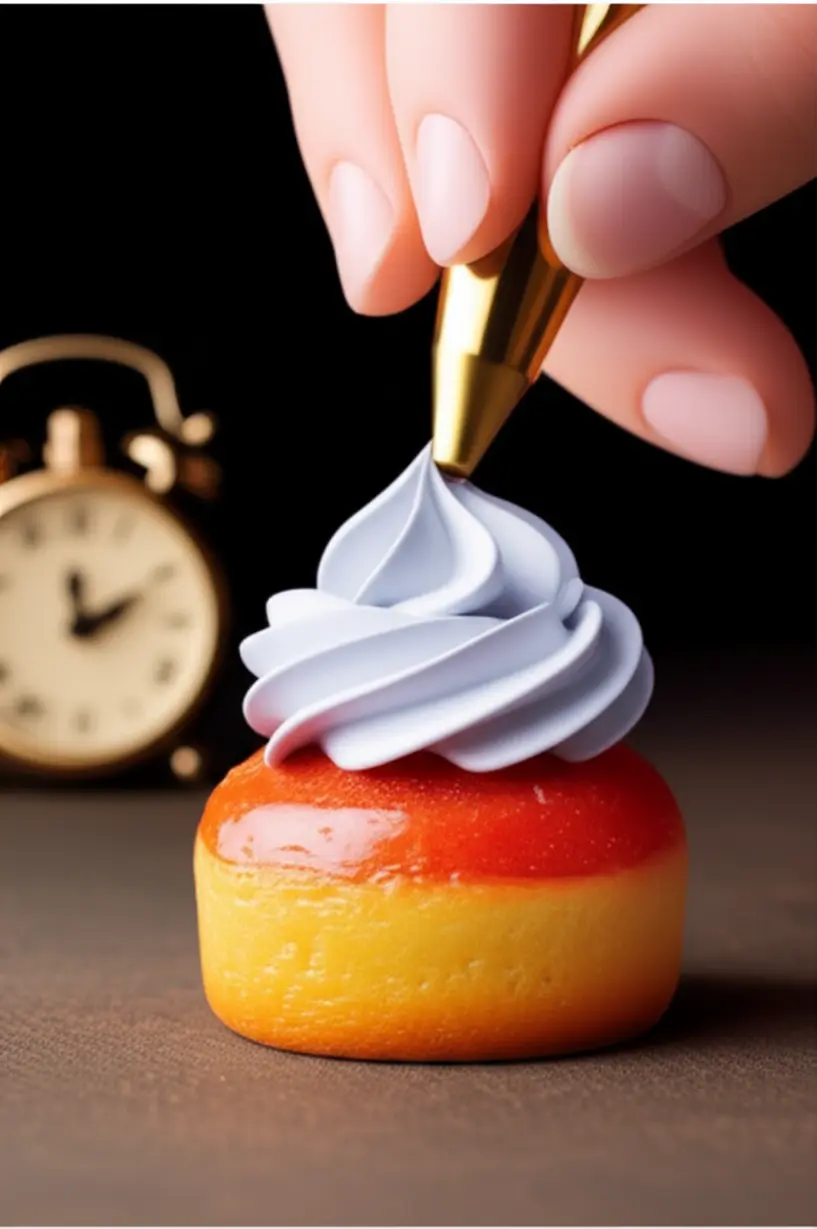 Stylized-hands-decorating-a-small-pastry,-representing-practical-skills-and-exam-focus.