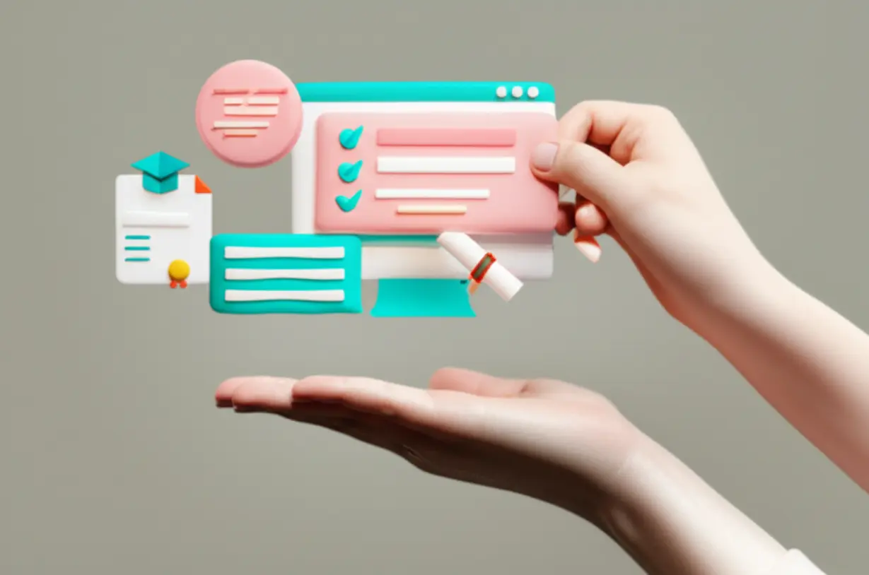 민간-심리상담사-자격증-온라인-취득-절차를-보여주는-귀여운-3D-그림