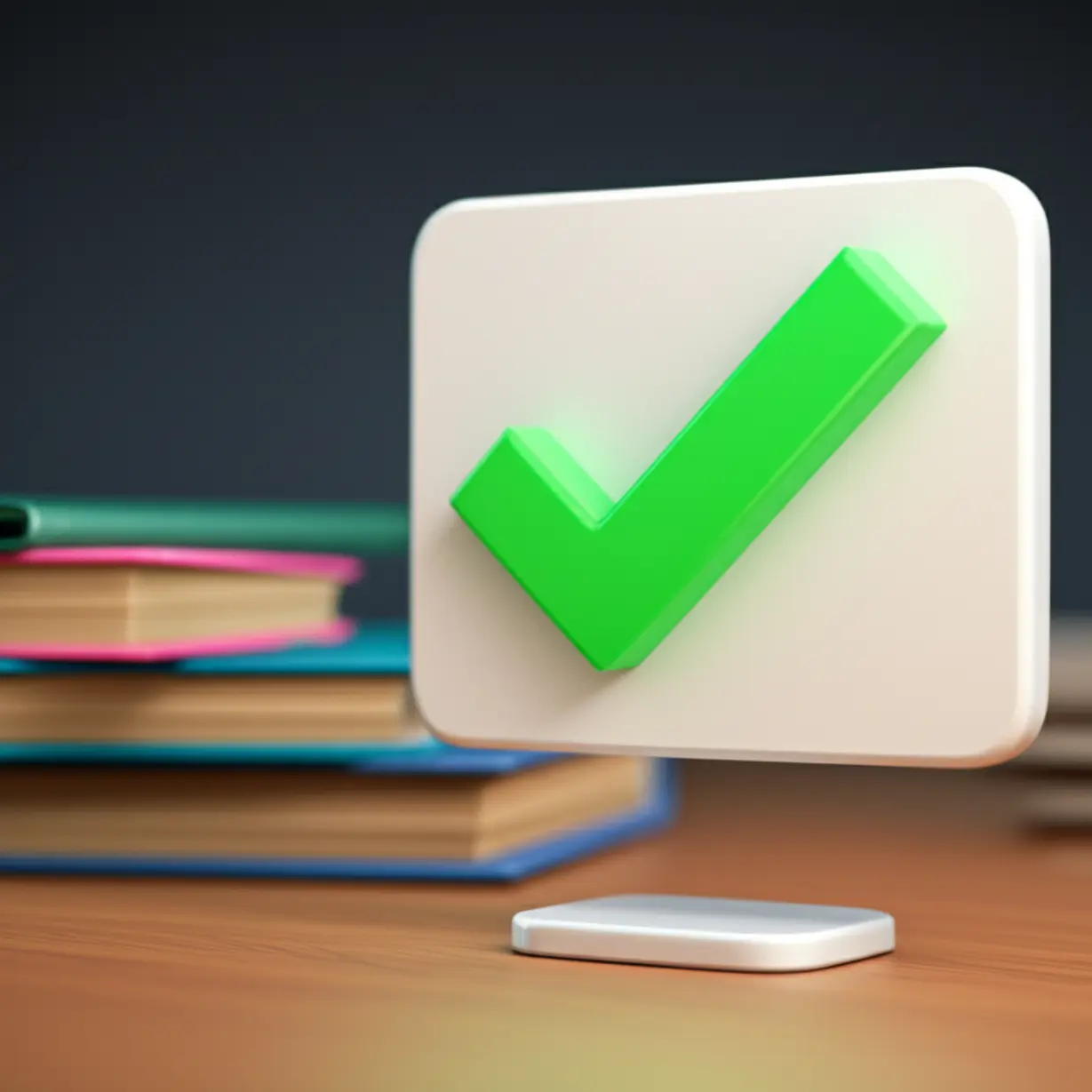 Simplified-graphic-of-online-test-success-with-a-checkmark-on-a-screen