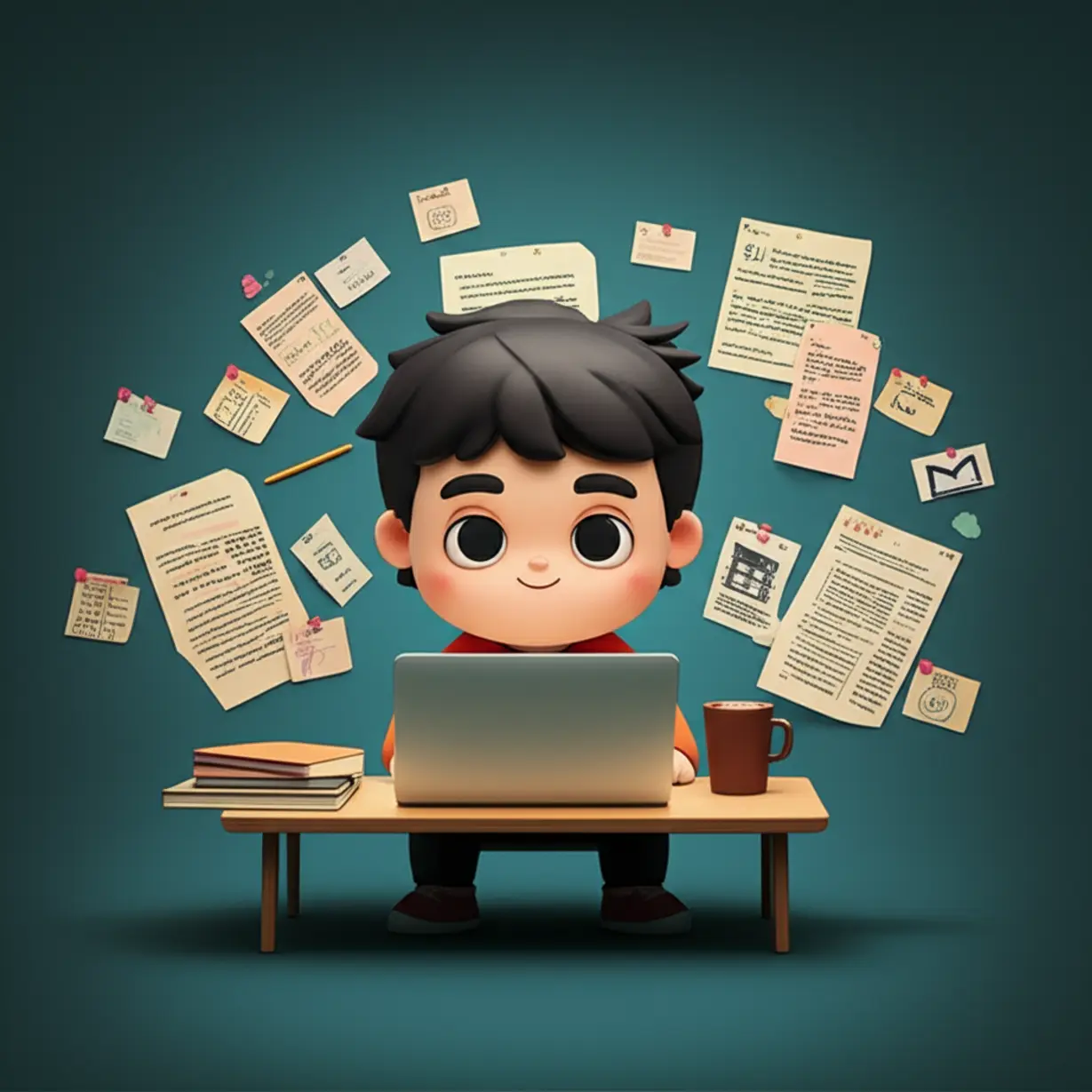 Illustration-of-a-person-studying-at-a-desk-with-a-laptop-and-notes.