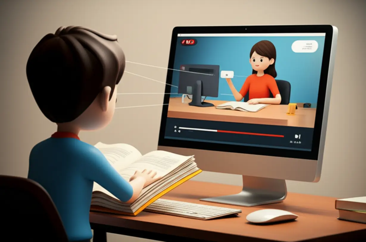 토익-교재와-인강을-함께-활용하는-학습-시너지를-보여주는-귀여운-3D-이미지