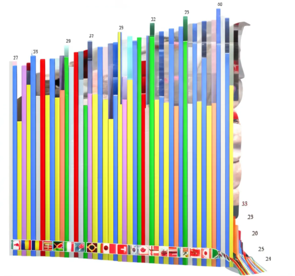 Cute-3D-bar-chart-comparing-the-populations-of-the-top-20-countries.