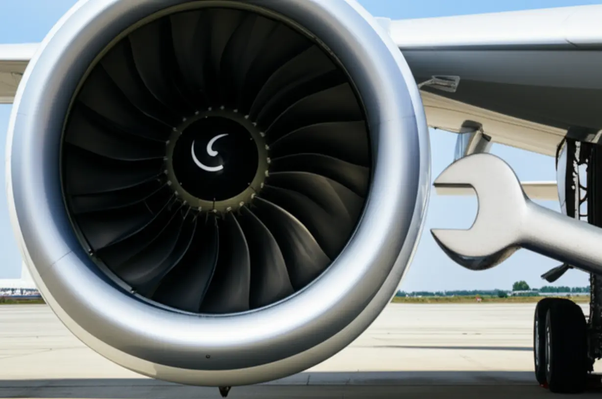 Cute-3D-image-illustrating-airplane-engine-(Powerplant)-and-airframe-components,-representing-the-A&P-license-scope.