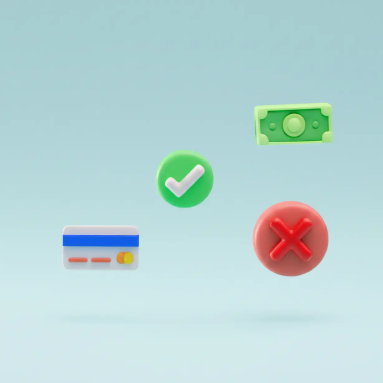 Icons-depicting-successful-and-declined-payments,-and-paying-with-cash.