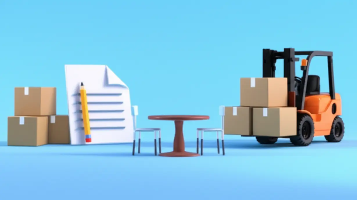 3D-illustration-showing-exam-elements-like-paper-and-speech-bubbles,-related-to-cargo.