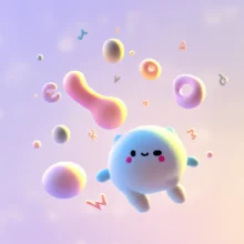 파스텔-톤-배경에-부드러운-빛과-함께-떠다니는-짧고-예쁜-영어-단어들의-추상적인-이미지