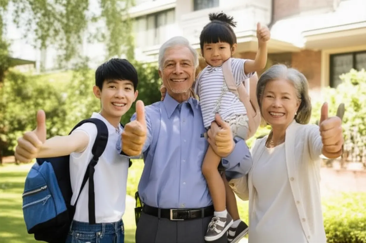 다양한-연령과-직업의-일반-시민들이-엄지손가락을-치켜들고-안전을-응원하는-귀여운-3D-이미지