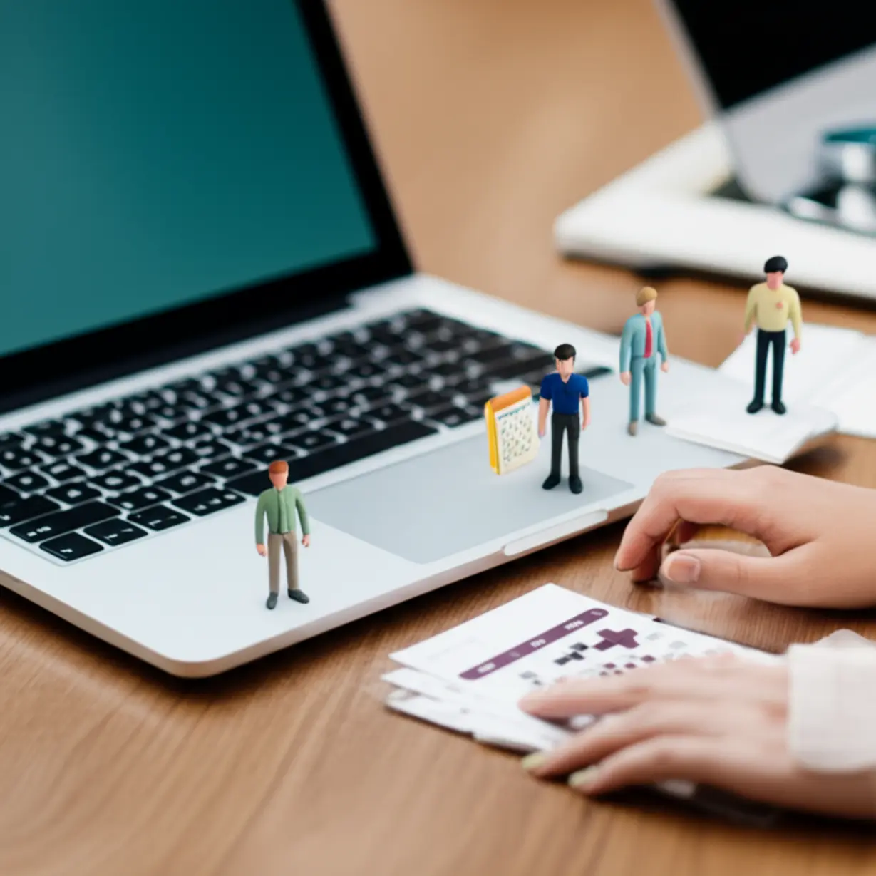 A-cute-3D-representation-of-diverse-students-engaged-in-an-application-process,-with-elements-like-laptops-for-online-forms,-notebooks-for-study,-and-a-clock,-symbolizing-the-various-stages-of-school-admission.