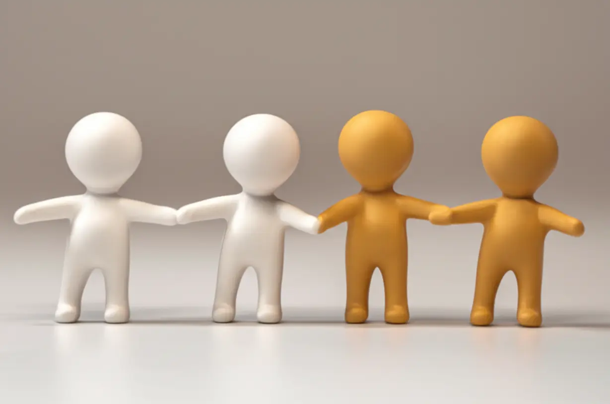 A-scene-split-into-two,-one-side-showing-separation-and-the-other-showing-different-figures-connecting,-symbolizing-endings-and-compatibility.