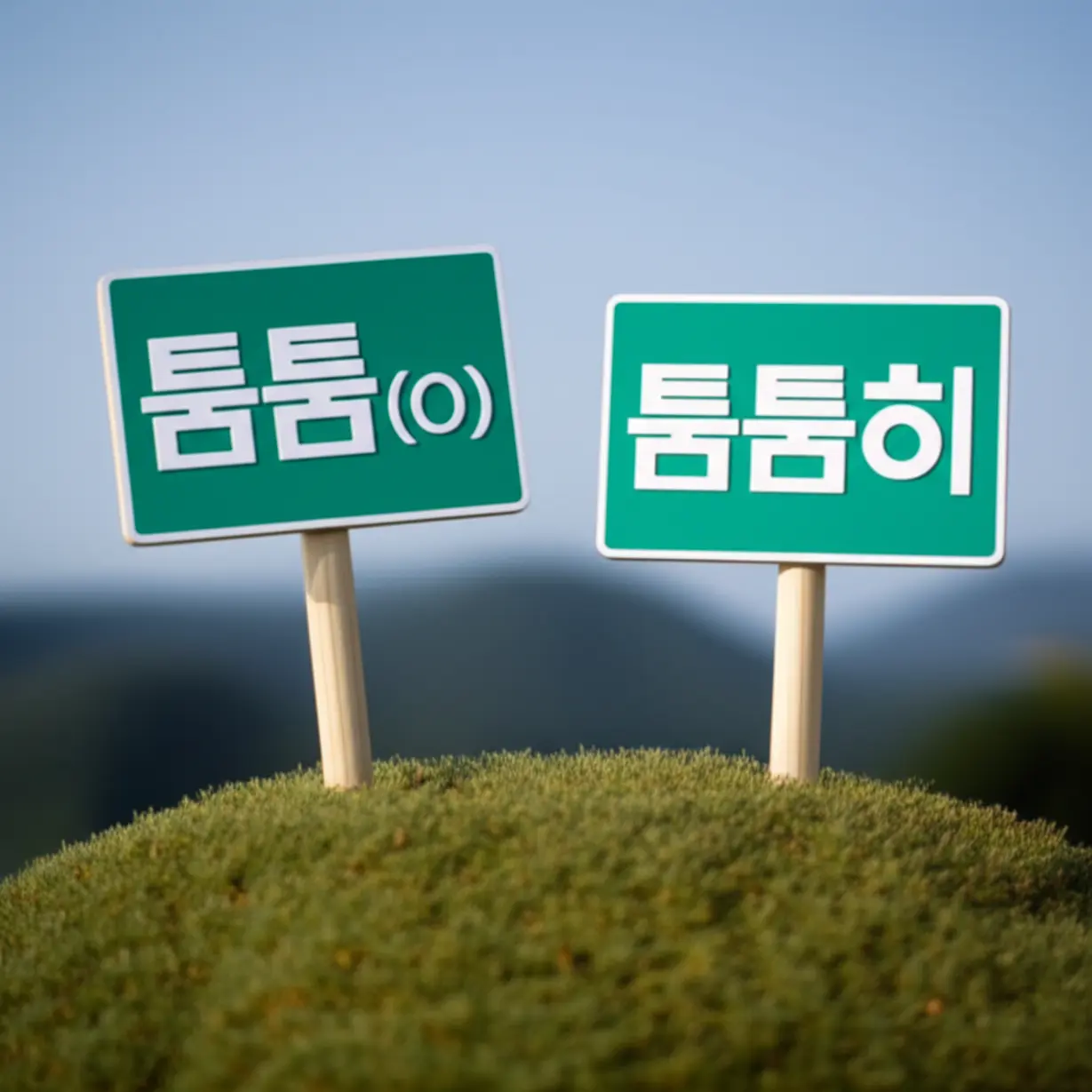 틈틈이와-틈틈히-중-올바른-맞춤법을-보여주는-표지판-그림.