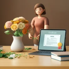 귀여운-3D-이미지,-꽃을-배열하는-사람,-자격증,-독학-관련-물건