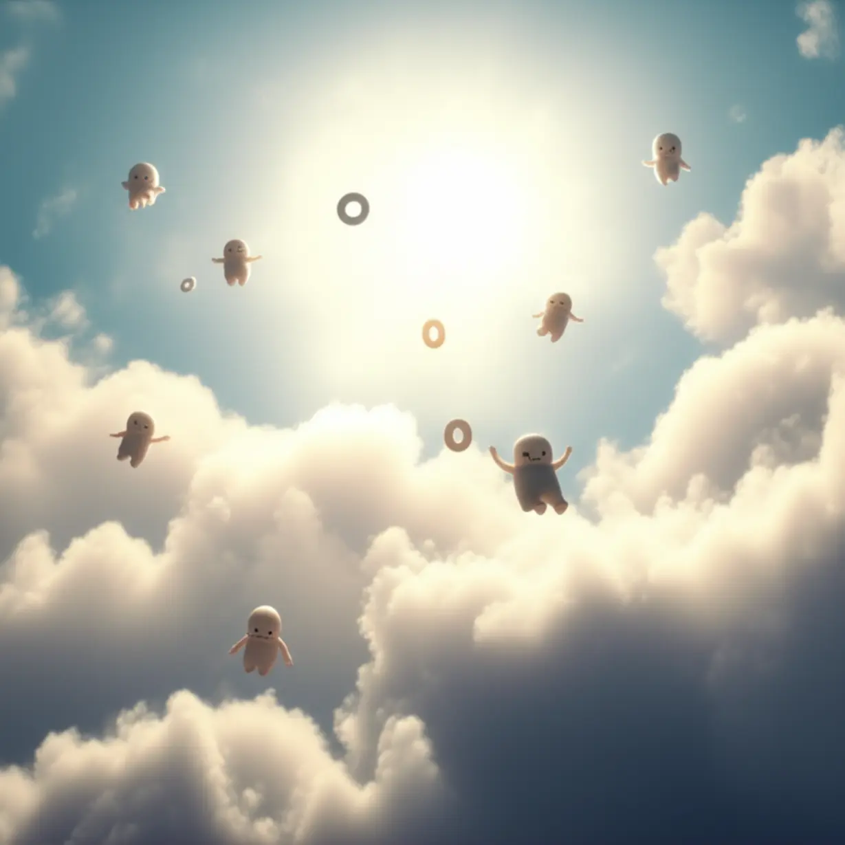 Cute-3D-illustration-of-fluffy-clouds-and-happy-abstract-characters-representing-