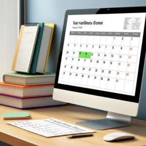 Cute-3D-rendering-of-a-study-desk-with-calendar-and-score-report