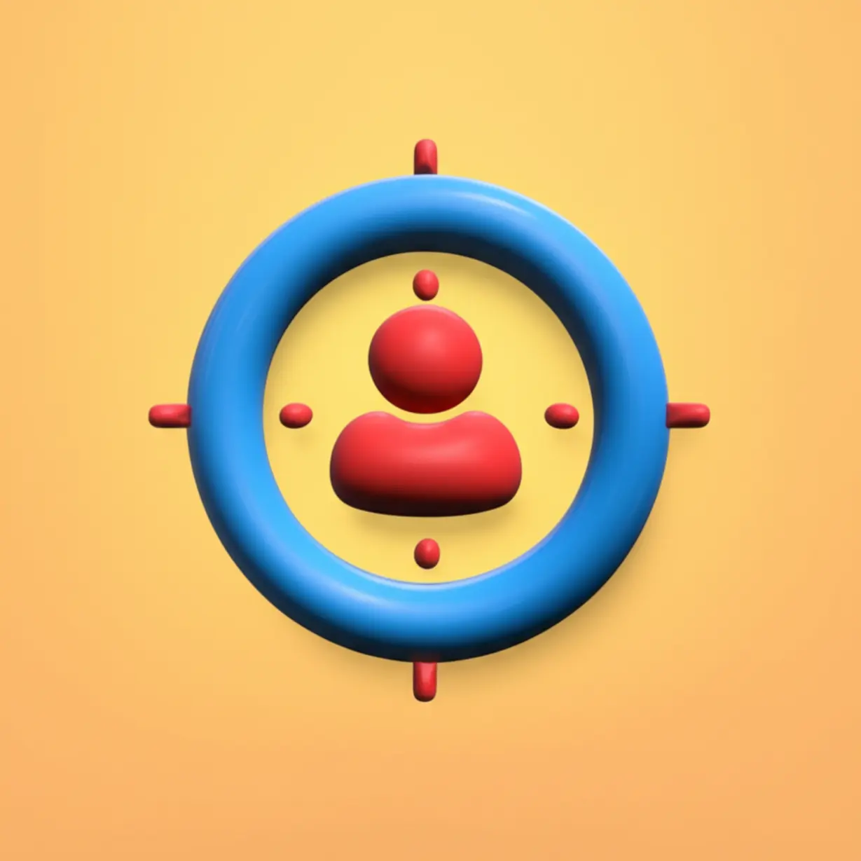 대상자를-상징하는-사람-실루엣이-포함된-귀여운-3D-과녁-아이콘