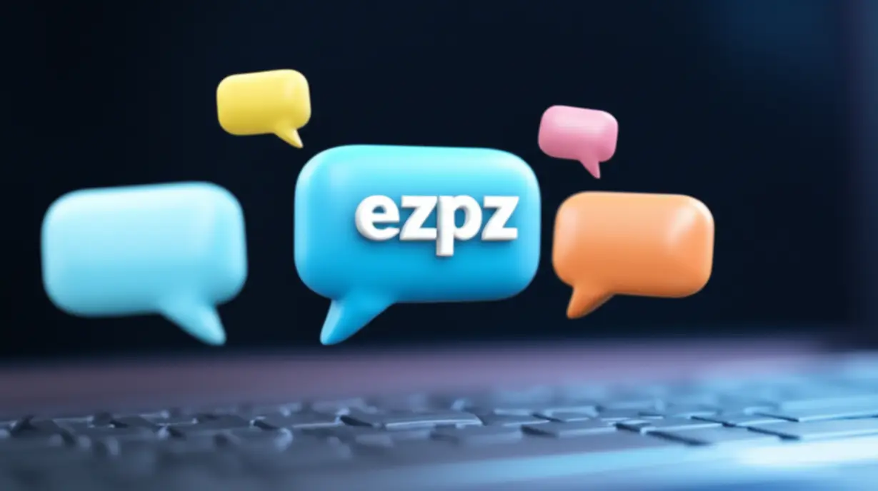 3D-illustration-showing-chat-bubbles-or-a-gaming-interface-displaying-the-text-"ezpz"-to-indicate-something-easy.