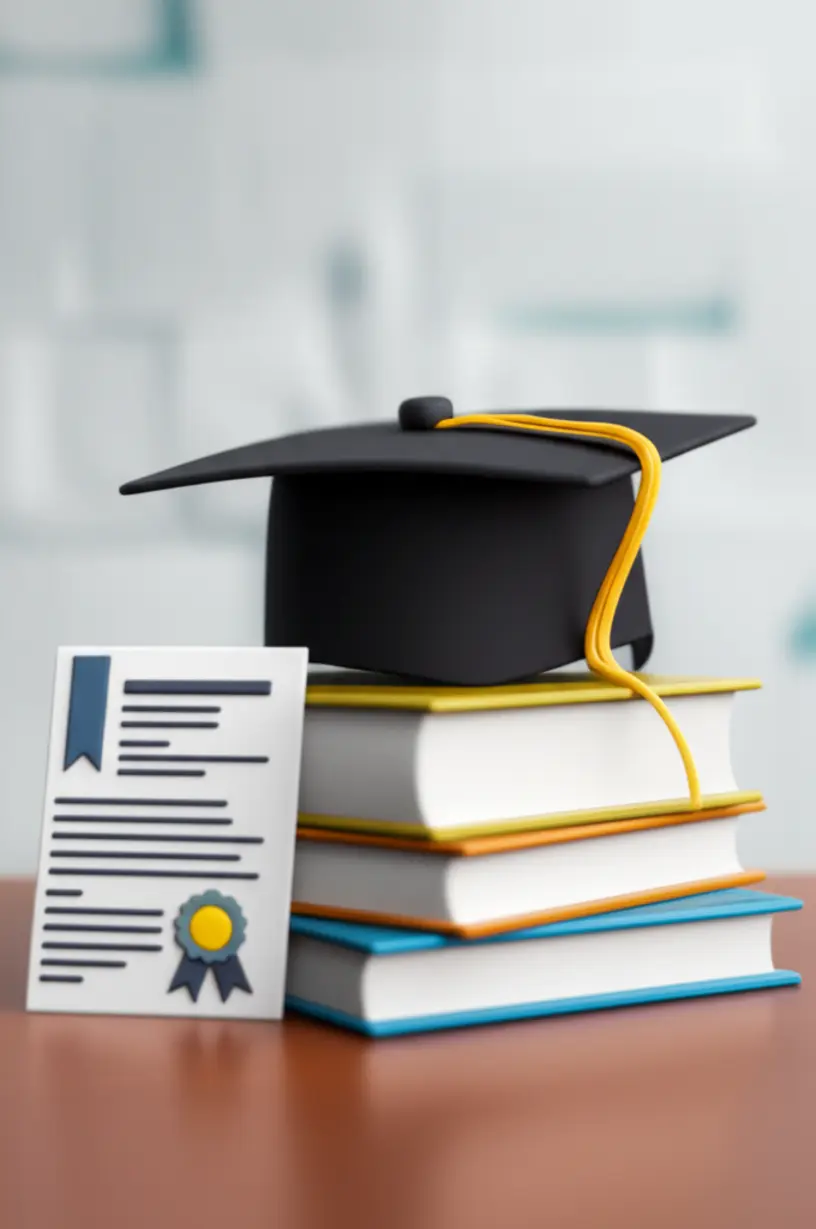 3D-illustration-of-academic-qualifications-and-professional-experience-symbols-for-certification-eligibility.