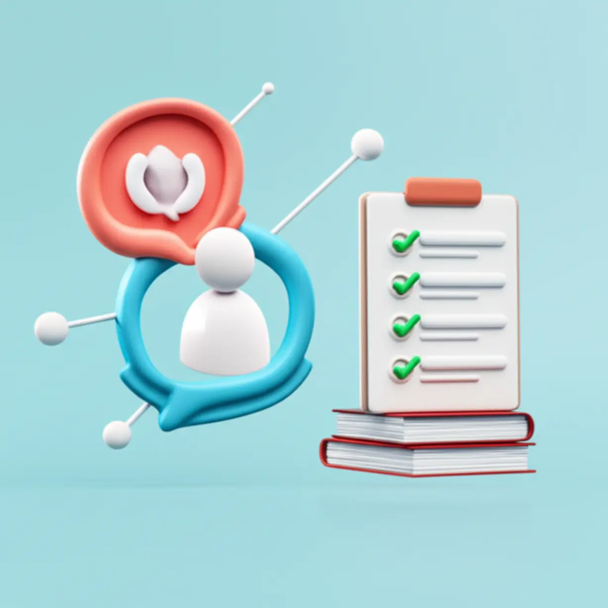 Cute-3D-icons-representing-a-person,-learning-materials,-and-an-exam-paper.