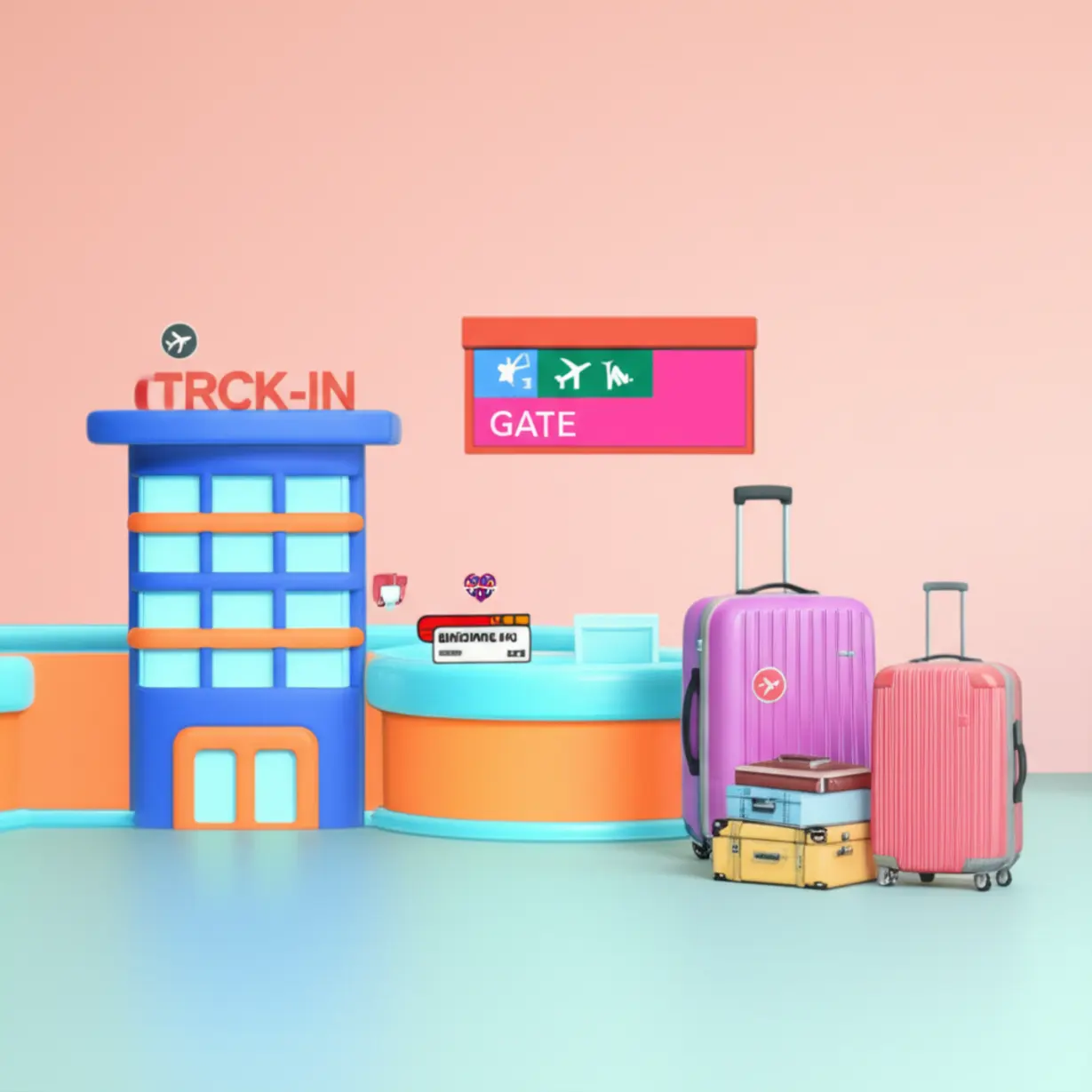 공항-필수-영어-단어들을-시각적으로-표현한-이미지