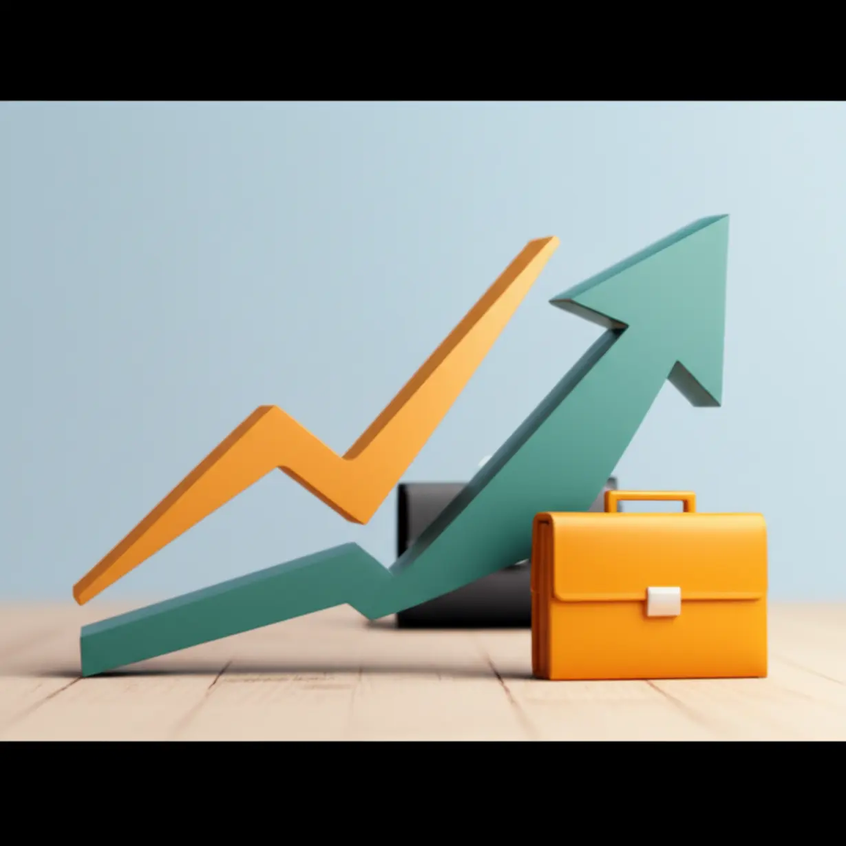 Graph-showing-positive-trend,-checkmark,-and-briefcase-symbolizing-career-success