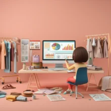 Cute-3D-depiction-of-a-fashion-design-and-planning-workspace.