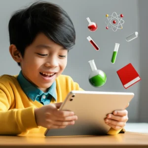 온라인으로-과학-공부하는-중학생-이미지