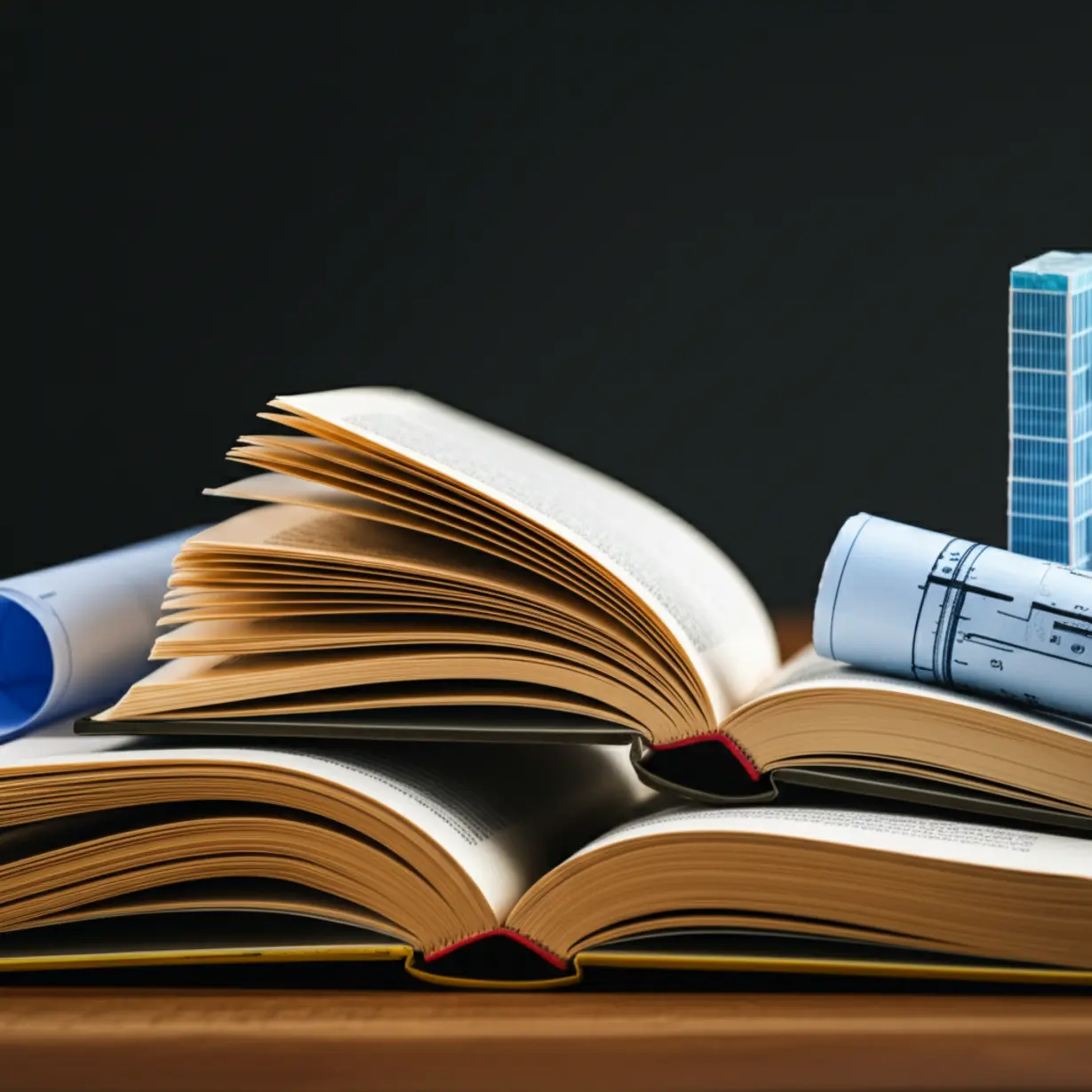 Open-books-representing-law,-accounting,-and-building-maintenance-for-the-Housing-Manager-exam.