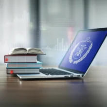 A-3D-rendering-of-university-admission-data-and-study-materials,-symbolizing-the-analysis-of-Kangwon-National-University's-2025-rolling-admission-results.