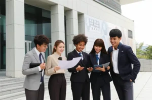 Group-of-young-diverse-people-near-a-government-building,-symbolizing-youth-intern-opportunity.