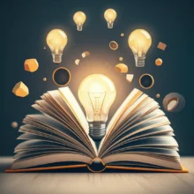 Cute-3D-illustration-of-open-books-and-lightbulbs-symbolizing-learning-opportunities.
