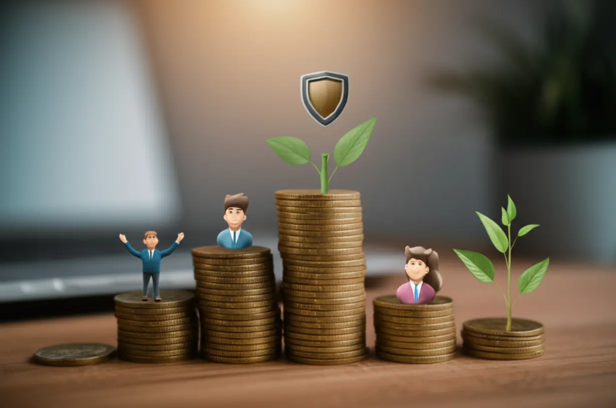 A-cute-3D-illustration-representing-military-civil-servant-salary-and-annual-income-levels-with-money-and-grade-indicators.