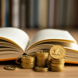 A-cute-3D-rendering-of-money-symbols-and-an-open-English-vocabulary-book.