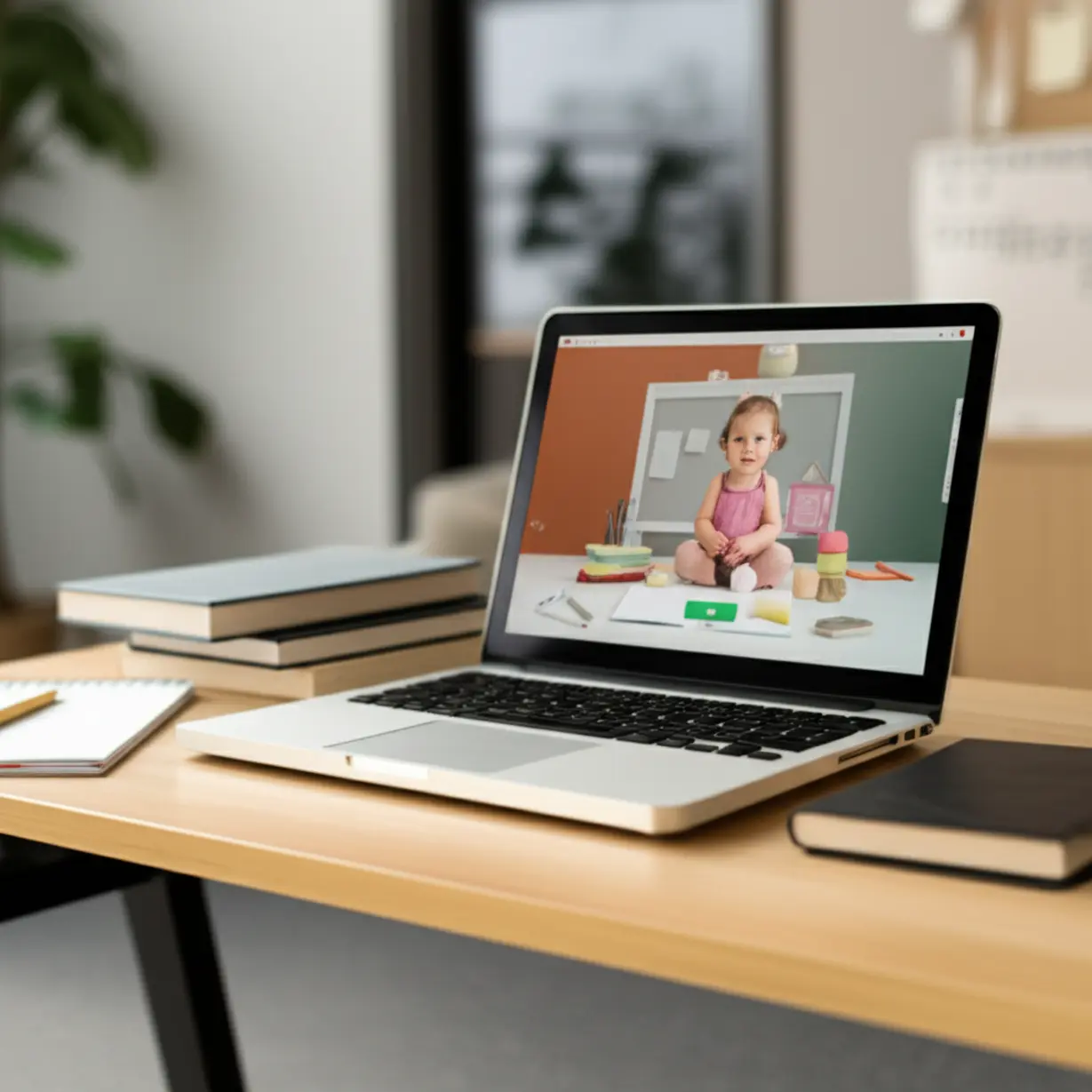 Laptop-showing-online-course-material-with-study-items